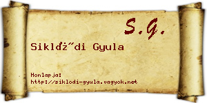Siklódi Gyula névjegykártya